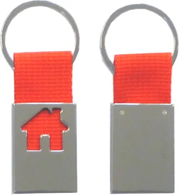 Produktbild von Metall-Schlüsselanhänger "Haus" / Farbe: rot