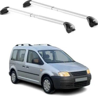 Produktbild von Dachträger Grundtäger für VW Caddy 2004-2020 3-5 tür 100kg Alu Silber 2 tlg ABE