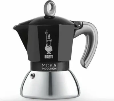 Produktbild von Bialetti Moka Induction Espressokocher, 2 Tassen, 100 ml, Schwarz, Induktionsgeeignet