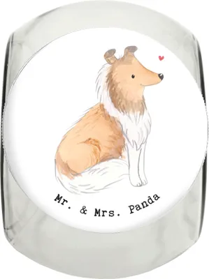 Produktbild von Mr. & Mrs. Panda Dose Langhaar Collie Lebensretter L 870ml - Weiß - Geschenk, glasbehälter, Vorratsbehälter, schraubglas, Dekoglas, Britischer Hütehund, Keksdose