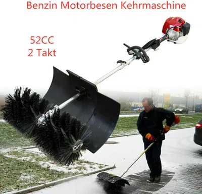 Produktbild von Zametač 2,3 HP 52cc benzínový motor Metla Sněhová fréza Ruční zametač Metla s podvozkem Vzduchem chlazený jednoválec Ruční zametač Sněhový tlampač 2-taktní