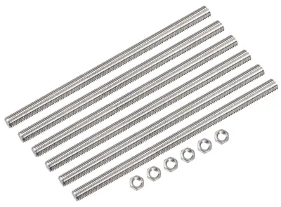 12x M8 x 250 mm Gewindestange mit Muttern, Edelstahl