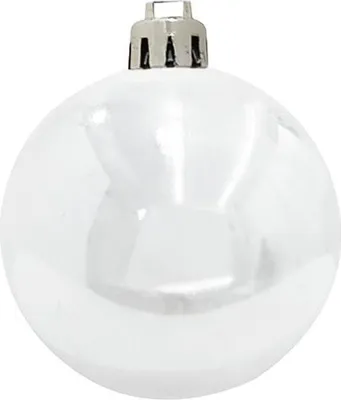 Produktbild von INNA-Glas Weihnachtskugel Teodora, 6 Stück, glänzend weiß, Ø7cm - christbaumkugel