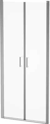 Produktbild von Duschtür 90cm MARWELL Dusch-Pendeltür BRIGHT chrom double swing - 80x195cm - seitenverkehrt aufbaubar - justierbares Wandprofil - hochwertige Aluminiumprofile
