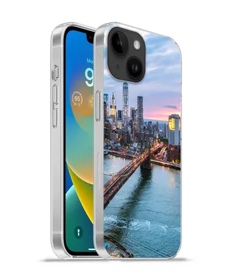 Produktbild von MuchoWow® Handyhülle Schutzhülle Hülle für Apple iPhone 14 - Softcase New Yorker Skyline an der Brooklyn Bridge Silikon Softcase Handy Hülle - Mobiltelefonhülle