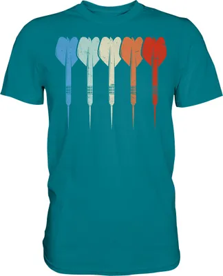 Produktbild von Vintage Darts Retro Dartpfeile T-Shirt – Diva Blue / XL