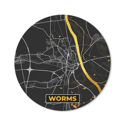 Produktbild von MuchoWow® Mauspad Mousepad Stadtplan - Worms - Gold - Deutschland - Karte 40x40 cm - Mousepads - Maus Mat - Pad - Mausunterlage - Schreibtisch Accessoires