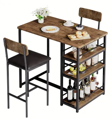 Obrázok produktu pre Jedálenská súprava - Barová súprava - Kuchynský stôl - Sedacia súprava - Bistro súprava - S 2 čalúnenými stoličkami