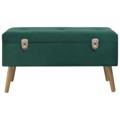 Immagine prodotto di vidaXL Panca con vano portaoggetti 80 cm in velluto verde