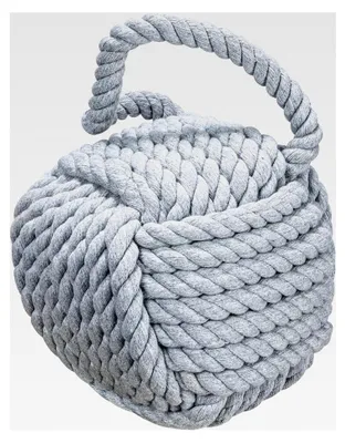 Produktbild von Nautischer Seilknoten, dekorativer Türstopper, Baumwolle, Grau