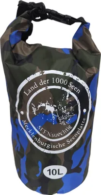 Produktbild von SEENsuechtig Dry Bag Blau Camouflage Trockensack 10 Liter Seesack wasserdicht Beach Packsack