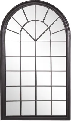 Obrázek produktu pro BELIANI Nástěnné zrcadlo černý kovový rám 77 x 130 cm Vintage nástěnná dekorace