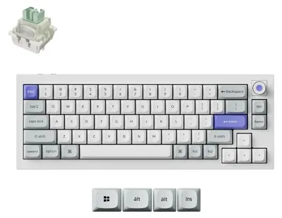 Produktbild von Keychron Q2 HE 8K Kabelgebundene Magnetische Tastatur Weiß / QWERTY US Ultra-fast Lime Magnetic Switch