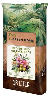 Produktbild von Green Home Olivenbaum- & Oleandererde 18 L – für mediterrane Pflanzen, mit Langzeitdünger, Perlite, Kokosfasern, pH 5,8, gute Drainage