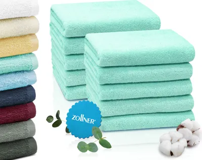 Produktbild von 10er Set Handtücher, 50x100 cm, 100% Baumwolle, türkis (mint)
