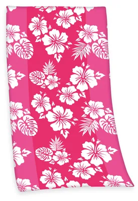 Produktbild von Strandlaken Strandtuch - 93 x 170 cm - Hawaii Blumen - Duschtuch Saunatuch Badetuch Baumwolle