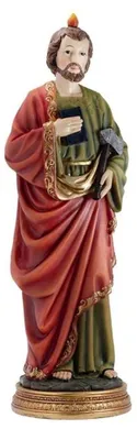 Heiliger Judas Thaddäus Figur 40 cm, Kunstharz, Detail Axt