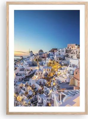 Produktbild von Gerahmtes Poster - Rahmen in heller Eiche - Griechenland Insel Sommer - 50x70 cm - Wand Bild - Wanddeko - Wandbilder - Wandposter - Bilderrahmen - Bilder - Kunstdruck - Wandbild - P2NPA50x70-4062