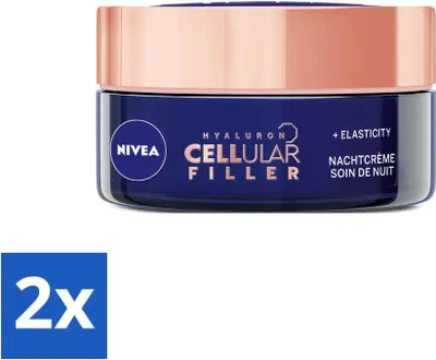 Produktbild von NIVEA – Nachtcreme – CELLular Expert Lift Anti-Aging – Für alle Hauttypen – Mit Bakuchiol & Hyaluronsäure – Fördert Kollagen & wirkt gegen Falten – 50 ml - Vorteilspack - 2 Stücke