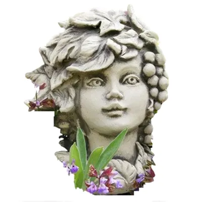 Immagine prodotto di Testa di fiore autunnale per decorare il giardino, resistente al gelo, statuetta in pietra per l'arredamento del giardino, statuetta da giardino 19-90029