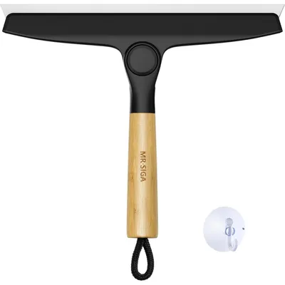 Obrázek produktu pro Univerzální silikonová stěrka s otočnou rukojetí z bambusu, délka 25,4 cm, černá, 1 kus