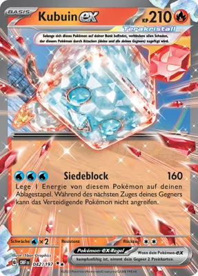 Produktbild von Kubuin ex Doppelstern Karmesin & Purpur Obsidianflammen 42/197 Sammelkarten Pokemon Einzelkarten
