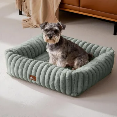 Produktbild von Hundebett Luxus Hundesofa Waschbar Dunkelgrau L 76x61x20cm