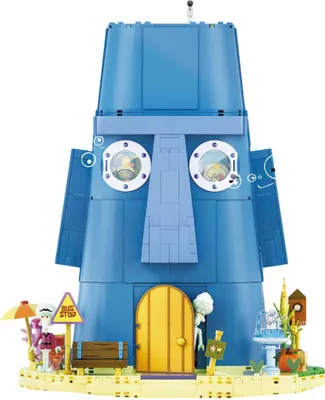 Produktbild von AREA-X AB0078 Thaddäus Haus – Spongebob Klemmbaustein Set mit 1623 Teilen | Großes Bikini Bottom Modell | kompatibel mit anderen Klemmbausteinen
