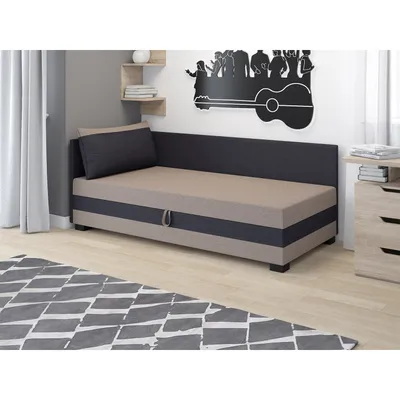 Obrázek produktu pro Jednolůžková čalouněná postel 80x195 MIRRY PLUS 1 - světlá hnědá / černá