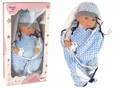 Zdjęcie produktu dla Baby Doll 46 cm Niebieski kocyk-smoczek w kształcie gwiazdy