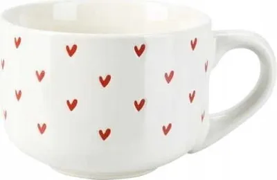 Immagine prodotto di Tazza in Vetroceramica da 450 ml con cuori - elegante, ideale per caffè o tè