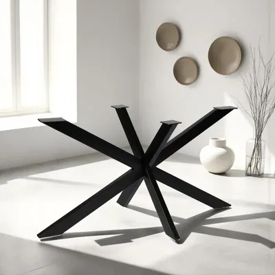 Image de Zita Home pied de table en vrac Matrix jambe araignée Spoot pour table à manger métal noir