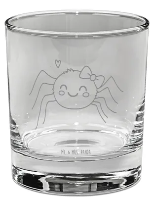 Produktbild von Mr. & Mrs. Panda Tumbler Glas Spinne Agathe Freude - Transparent - Geschenk, Whiskyglas, Whiskeyglas, Trend, Beliebte, Whiskey, Gravur, Viral, Viraler Hit