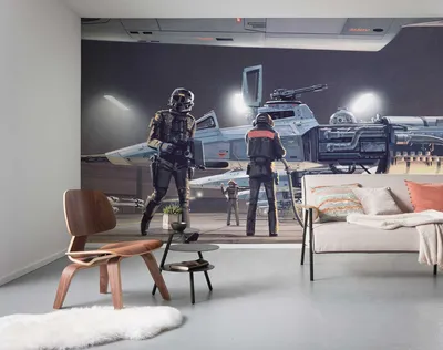 Produktbild von Komar Vlies Fototapete "Star Wars Classic RMQ Yavin Hangar" - Größe: 500 x 250 cm (Breite x Höhe), 10 Bahnen