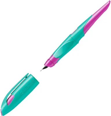 Produktbild von Schulfüller Easybirdy A Rechthänder türkis/neonpink Packung mit 12 Stück
