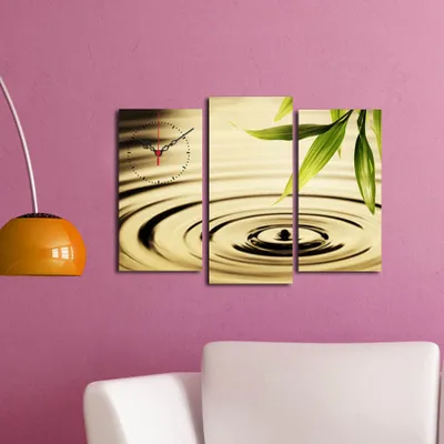 Produktbild von Opviq, 3PATCS- CLA2655, Bunt, Wanduhren, 66 x 45 cm, 100% Wildleder -Leinwand