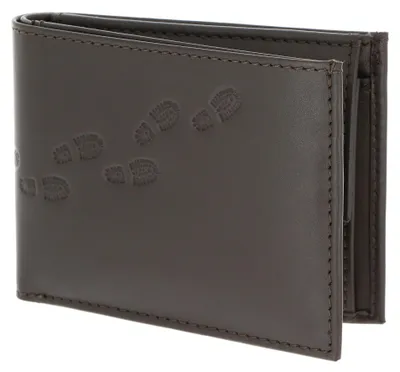 Immagine prodotto di oxmox Pelle portafoglio Leather RFID Protect Pocketbörse Footsteps 2.0 Embossed Brown marrone scuro