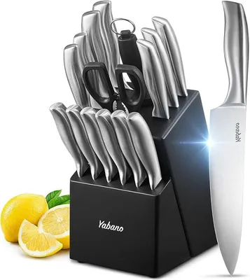 Imagen del producto de Silecomplaza, juego de cuchillos profesionales "Profi", 16 piezas, juego de cuchillos de cocina de acero inoxidable con bloque, juego de cuchillos, cuchillo, color