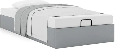 Produktbild von Ottoman-Bett ohne Matratze Hellgrau 80x200 cm Stoff