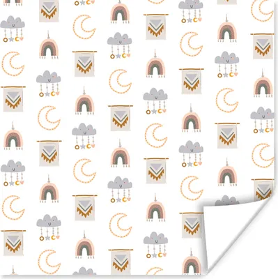 Produktbild von MuchoWow® Poster Illustrationen - Muster - Kinderzimmer 100x100 cm - Babyzimmer