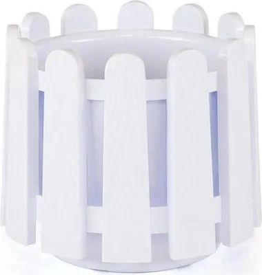 Produktbild von Witte runde Blumenkübel mit Wasserdrainagesystem 2,6L UV-beständig in 5 Farben erhältlich