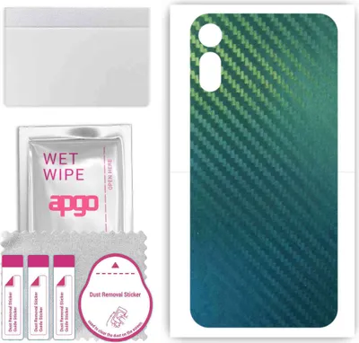 Produktbild von apgo Rückseite Schutzfolie, Skin, kompatibel mit Motorola Moto E (2020), Hinten Displayschutzfolie aus Vinylfolie, kratzfest, einfache Montage - Kohlenstoff-Chamäleon CAKA1