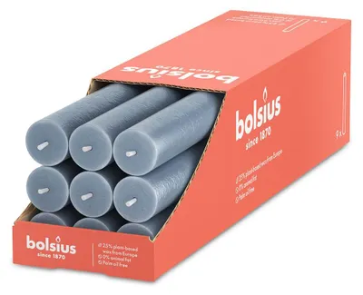 Image de Bolsius Bougie de table rustique bleu ciel | 9 pièces