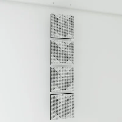 Obrázok produktu pre 4-balenie – Dekoratívne akustické závesné panely | 200 x 50 cm | Závesné deliace steny | Modulárne panely pohlcujúce zvuk | WILDS | Biely lesklý plast