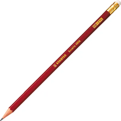 Image de Porte-mines avec gomme - STABILO Swano en rouge - paquet de 12 - dureté HB