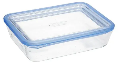 Productafbeelding van Luchtdichte container van borosilicaatglas, 22 x 17 x 8 cm, 1,5 l, transparant