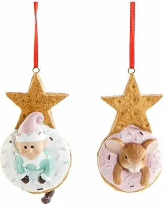 Obrázok produktu pre Závesná dekorácia DKD Home Decor Christmas Resin (2 ks) (5,5 x 5 x 9 cm)