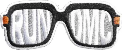 Produktbild von Run DMC - Brille - Aufnäher zum Aufbügeln - Baumwolle RO4514 (Einheitsgröße) (Grau/Schwarz)