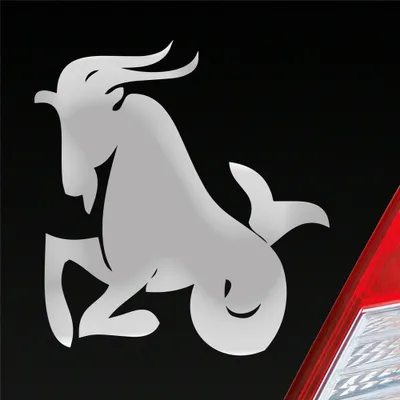 Produktbild von Auto Aufkleber Sternzeichen Steinbock PKW Car KFZ Roller 9,5x10 cm Silber Sticker Heckscheibenaufkleber