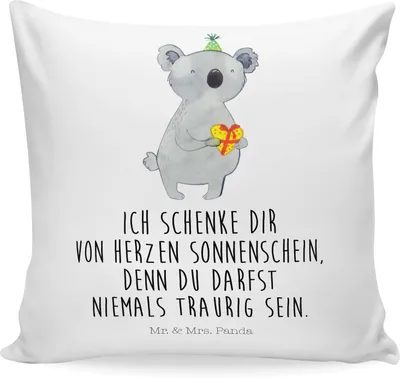 Produktbild von Mr. & Mrs. Panda kuschelkissen 40x40 Koala Geschenk - Weiß - Sofakissen, Kopfkissen, Geburtstag, Polster, Sofa Kissen, Party, Dekokissen